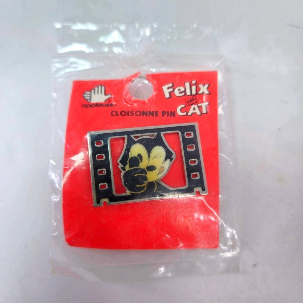 Vintage 1989 Felix the Cat Cloisonne Pin Film Strip‎ Applause Enamel 26910 NEW